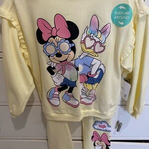 Disney Yellow Kids Matching Set with Minnie and Daisy